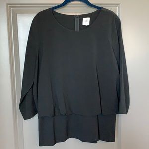 Cabi, Black zip-back 3/4 sleeve blouse, NWOT